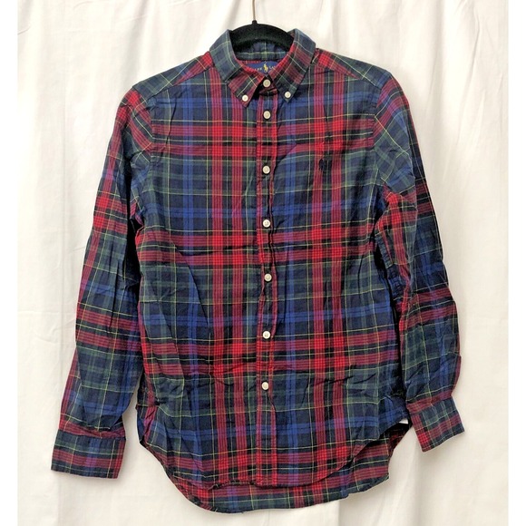 Ralph Lauren Other - Ralph Lauren Boys Madras Plaid (Red, Blue, Green) Long Sleeve Button-Up - Sz L/G